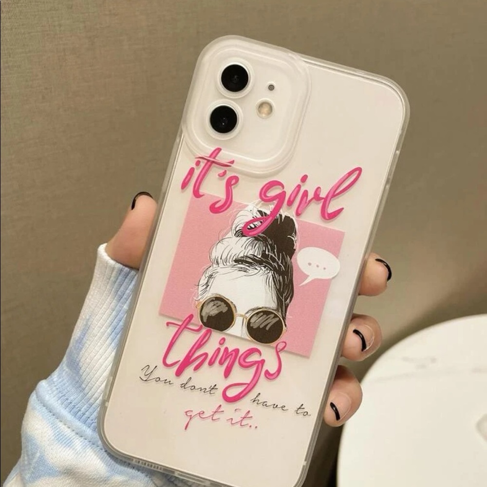 iPhone 12/12pro  Girl painted clear iPhone case